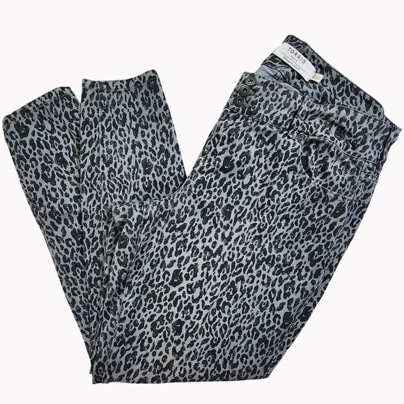 Torrid Leopard Print Jeggings Women’s 16R Skinny Stretch Denim Pants - Picture 2 of 11